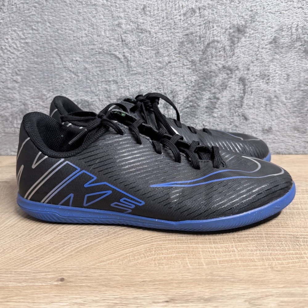 Nike Mercurial Vapor 15 Club IC Indoor Soccer Shoes Youth 6Y Black Blue Speed